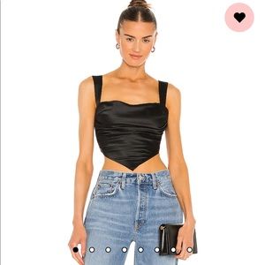 Miaou Tati Top in Black from revolve satin tie back cropped tank top